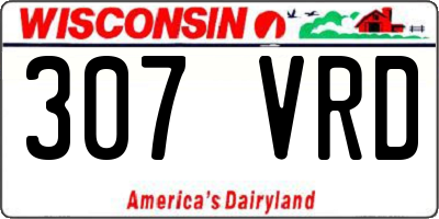 WI license plate 307VRD
