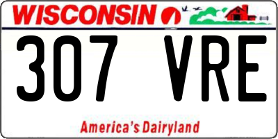 WI license plate 307VRE
