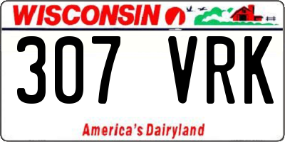 WI license plate 307VRK
