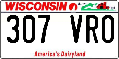 WI license plate 307VRO