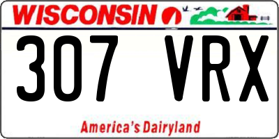 WI license plate 307VRX