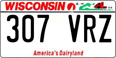 WI license plate 307VRZ