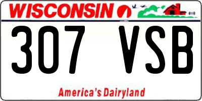 WI license plate 307VSB