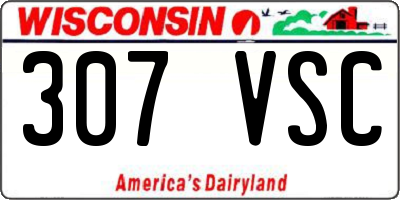 WI license plate 307VSC