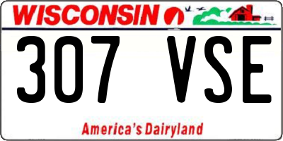 WI license plate 307VSE