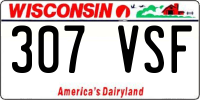 WI license plate 307VSF