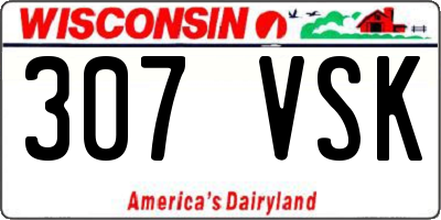 WI license plate 307VSK