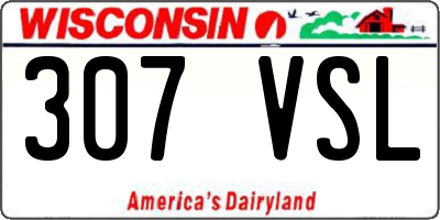 WI license plate 307VSL