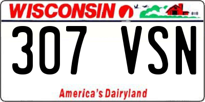WI license plate 307VSN