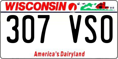 WI license plate 307VSO