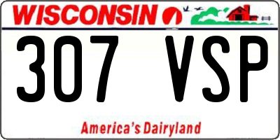 WI license plate 307VSP