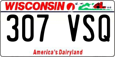 WI license plate 307VSQ