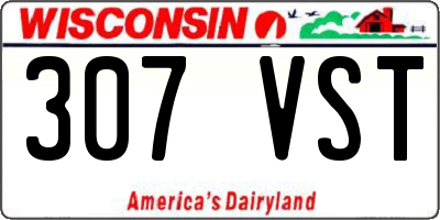 WI license plate 307VST
