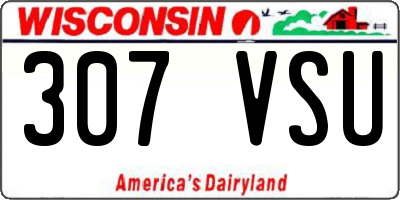 WI license plate 307VSU
