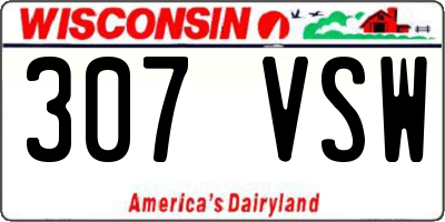 WI license plate 307VSW