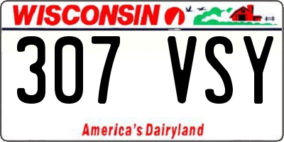 WI license plate 307VSY