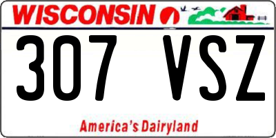 WI license plate 307VSZ
