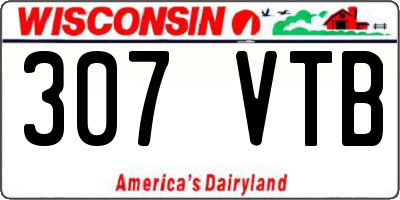 WI license plate 307VTB