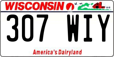 WI license plate 307WIY