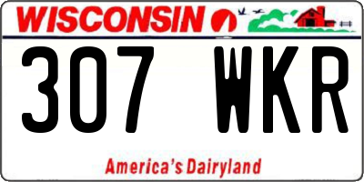 WI license plate 307WKR