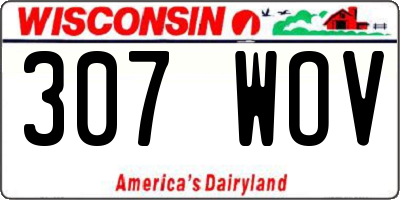WI license plate 307WOV