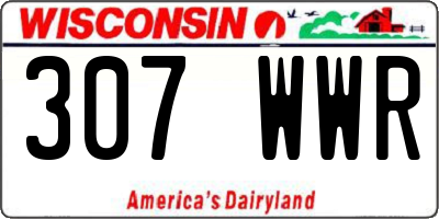 WI license plate 307WWR