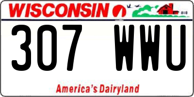 WI license plate 307WWU