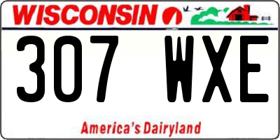 WI license plate 307WXE