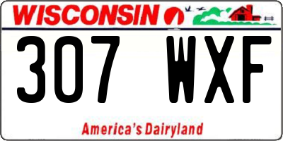 WI license plate 307WXF