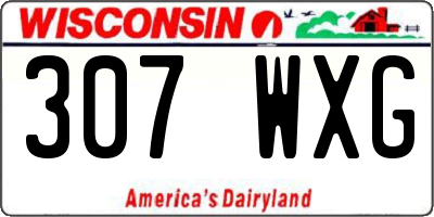 WI license plate 307WXG