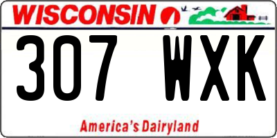 WI license plate 307WXK