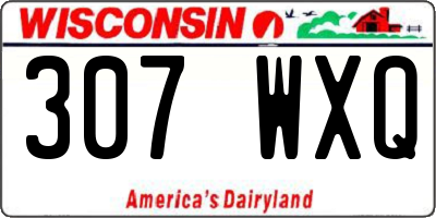 WI license plate 307WXQ