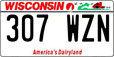 WI license plate 307WZN