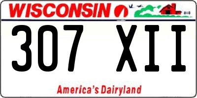 WI license plate 307XII