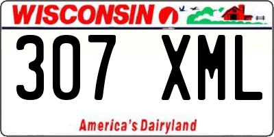 WI license plate 307XML