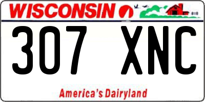 WI license plate 307XNC
