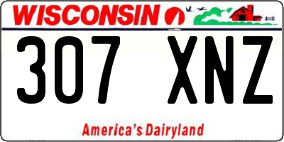WI license plate 307XNZ