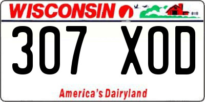 WI license plate 307XOD