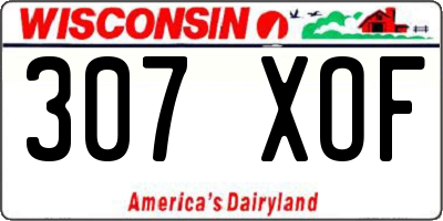 WI license plate 307XOF