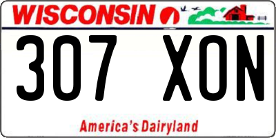 WI license plate 307XON