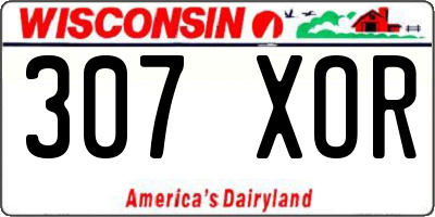 WI license plate 307XOR