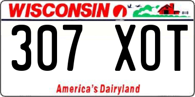 WI license plate 307XOT