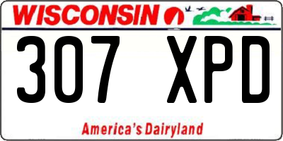 WI license plate 307XPD