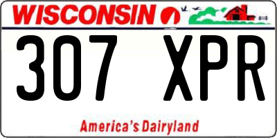 WI license plate 307XPR
