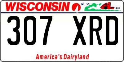 WI license plate 307XRD