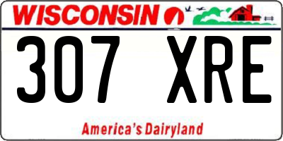 WI license plate 307XRE