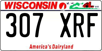 WI license plate 307XRF