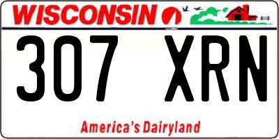 WI license plate 307XRN