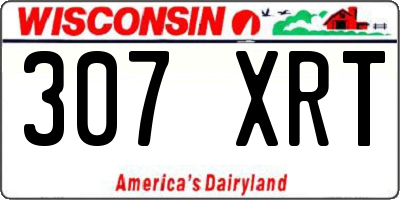 WI license plate 307XRT