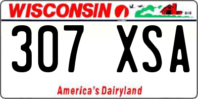 WI license plate 307XSA